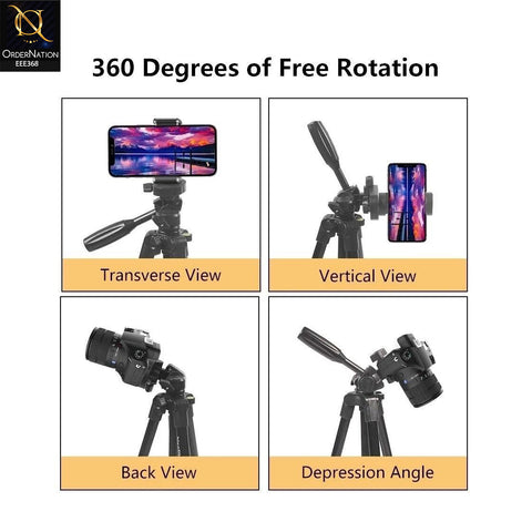 NEEPHO NP-3180 Professional DSLR Tripod Stand 7ft – Heavy Duty Aluminum Adjustable Camera Tripod with Quick Release Plate, Geared Center Column & Carry Bag for Photography & Videography