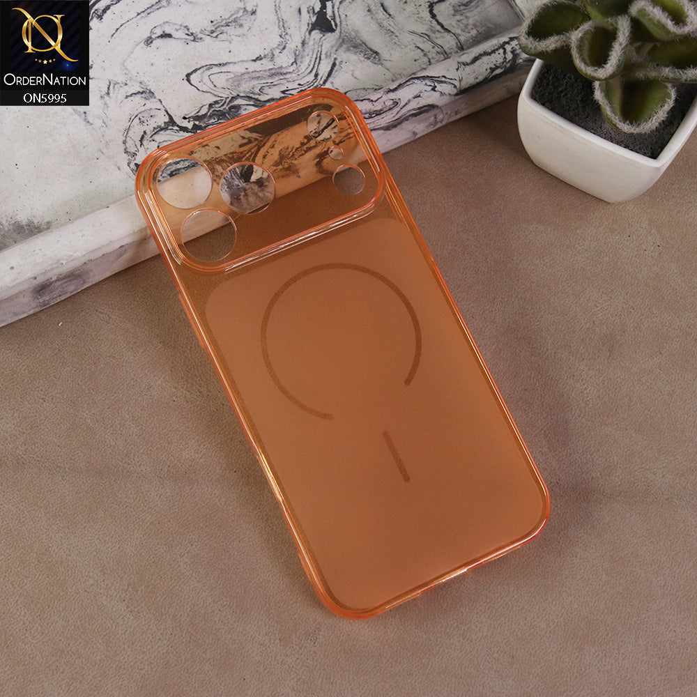 iPhone 17 Pro Max Cover - Orange -  New Premium Quality Semi Transparent thermoplastic polyurethane Soft Case