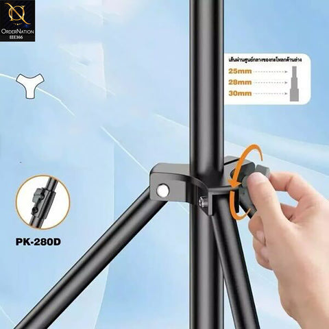 PLOKAMA PK280D Professional Light Stand Tripod 2.8m – Heavy Duty Adjustable Lighting Stand, Strong & Stable Studio Stand for Ring Light, Softbox & Photography Equipment