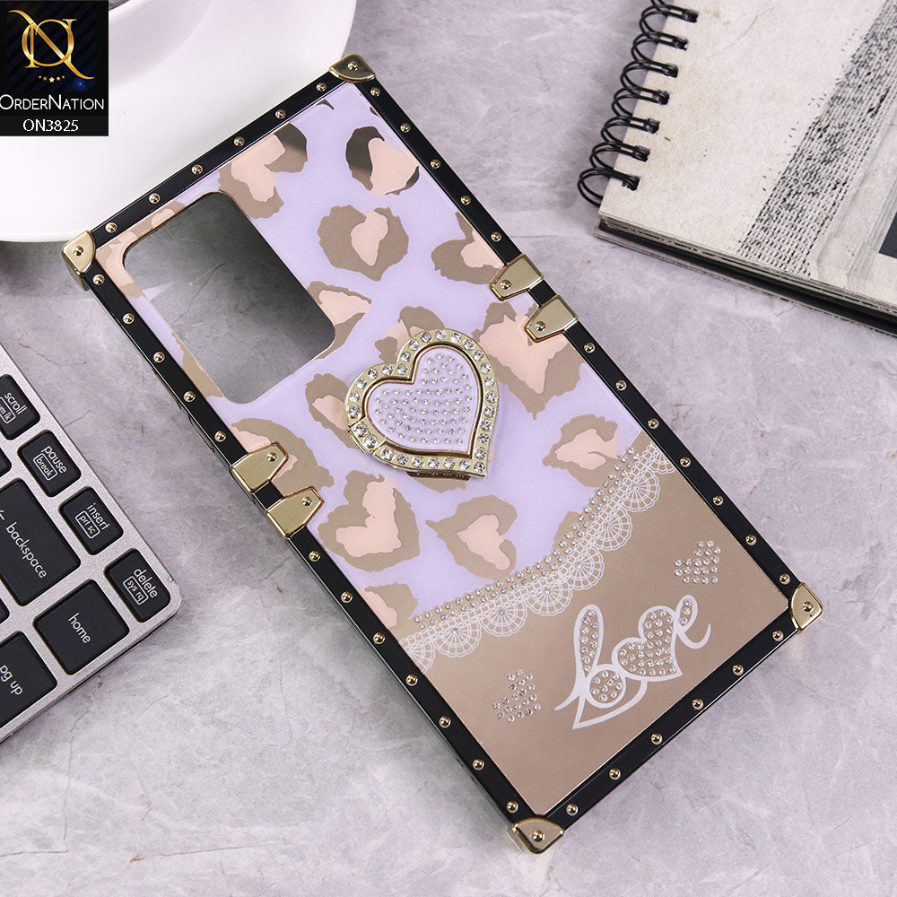 Samsung Galaxy Note 20 Ultra Cover - Design 3 - Heart Bling Diamond Glitter Soft TPU Trunk Case With Ring Holder