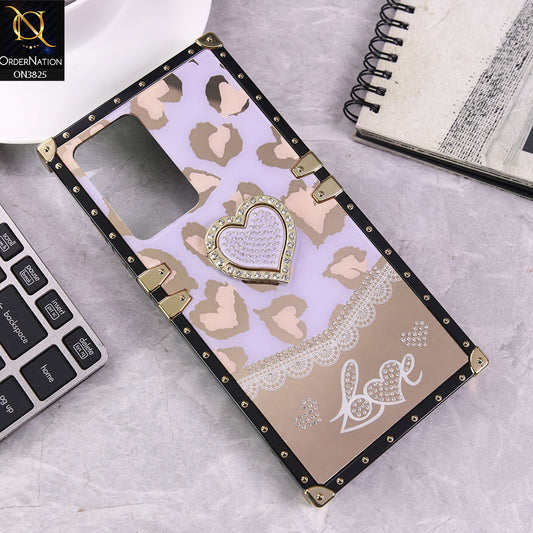 Samsung Galaxy Note 20 Ultra Cover - Design 3 - Heart Bling Diamond Glitter Soft TPU Trunk Case With Ring Holder