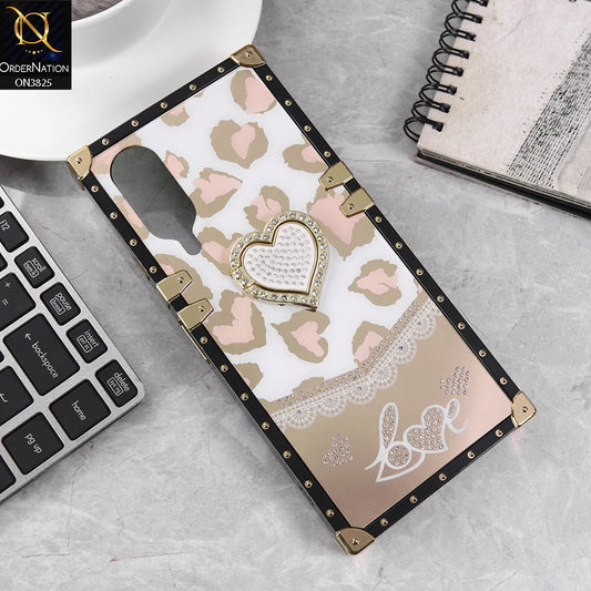 Vivo Y17s Cover - Design 2 - Heart Bling Diamond Glitter Soft TPU Trunk Case With Ring Holder