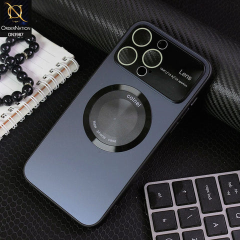 iPhone 13 Pro Max Cover - Black - Extreme Quality Pretective Series Logo Hole Mettalic Body Camera Lense Protection Case