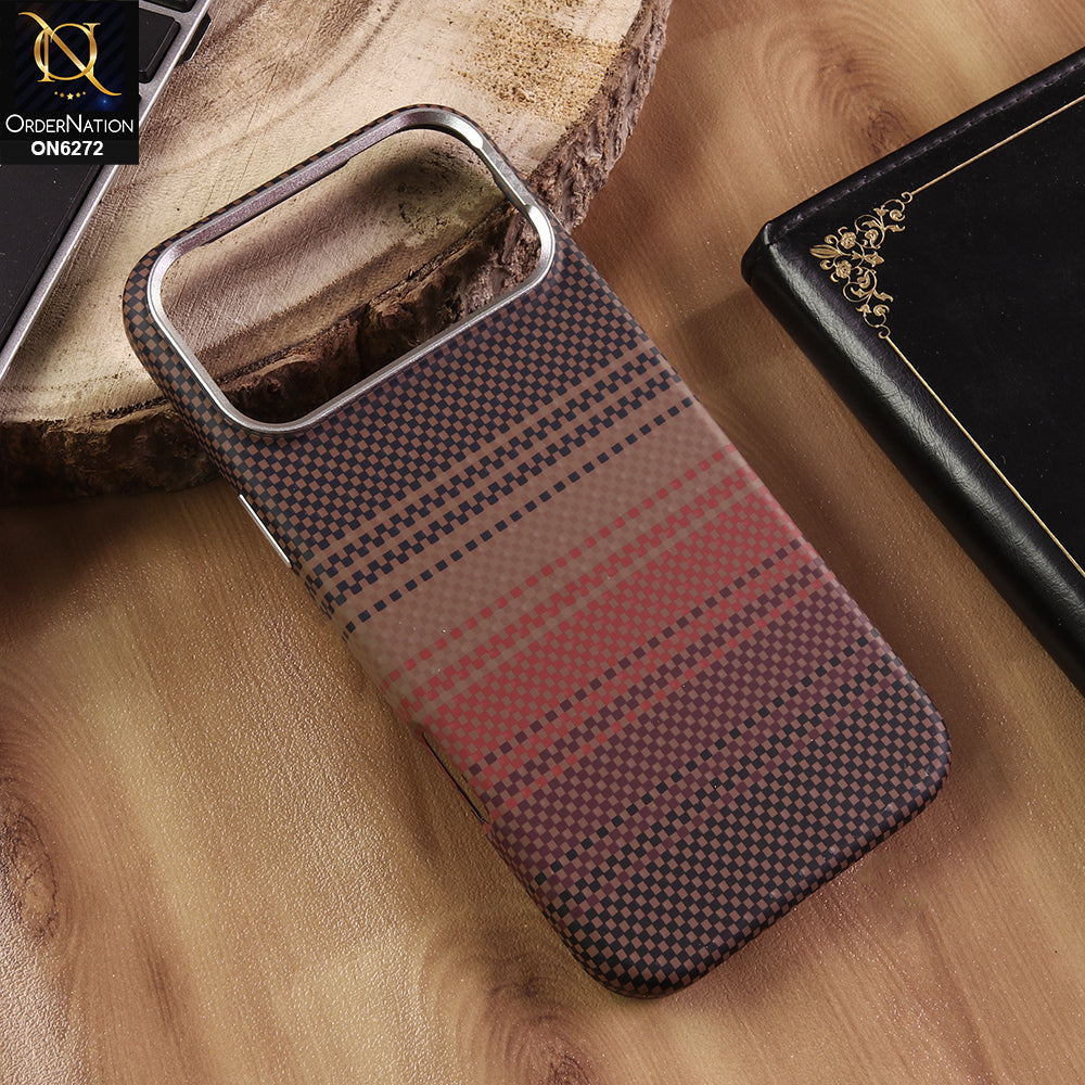 iPhone 17 Pro Max Cover - Design 2 - Executive Geometric Checkered Weave Case – Metallic Camera Frame Protection
