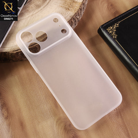 iPhone 17 Pro Max Cover - White - Luxury Translucent Frosted Matte Back Cover – Full Camera Module Protection