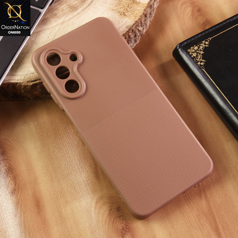 Samsung Galaxy F17 Cover - Brown - New Shockproof Textured Grip Silicone Cover With Premium Micro-Dot Textured Case