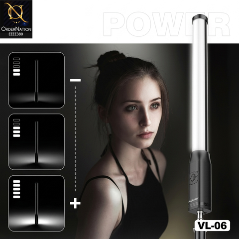 PLOKAMA VL06 Portable LED Stick Light – Rechargeable Handheld Video Light, Adjustable Brightness Tube Lamp for Vlogging, YouTube, TikTok, Studio Photography & Party Lighting