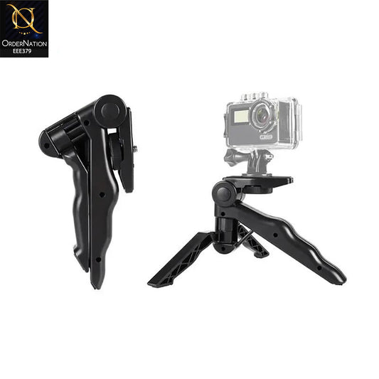 Desktop Mini Tripod Stand with Mobile Holder – Foldable 360° Adjustable Desk Tripod for Phone & Mic, Portable Stand for TikTok, Podcast, Live Streaming & Video Shooting