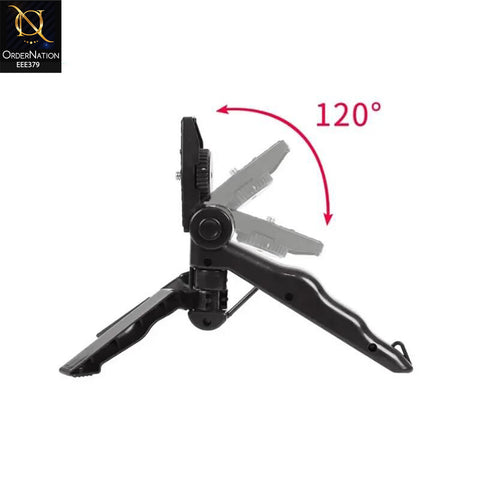 Desktop Mini Tripod Stand with Mobile Holder – Foldable 360° Adjustable Desk Tripod for Phone & Mic, Portable Stand for TikTok, Podcast, Live Streaming & Video Shooting