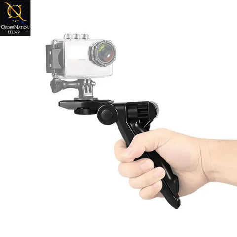 Desktop Mini Tripod Stand with Mobile Holder – Foldable 360° Adjustable Desk Tripod for Phone & Mic, Portable Stand for TikTok, Podcast, Live Streaming & Video Shooting