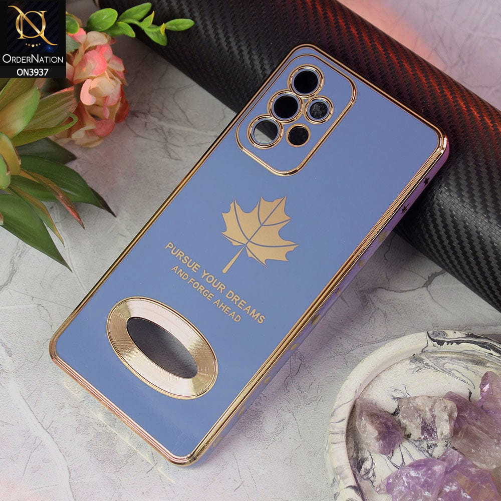 Samsung Galaxy A52s 5G Cover - Design 3 - New Electroplating Borders Maple Leaf Chrome logo Hole Camera Protective Soft Silicone Case