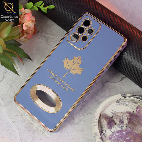 Samsung Galaxy A32 Cover - Design 3 - New Electroplating Borders Maple Leaf Chrome logo Hole Camera Protective Soft Silicone Case