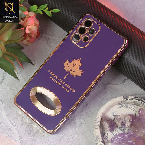 Samsung Galaxy A52s 5G Cover - Design 5 - New Electroplating Borders Maple Leaf Chrome logo Hole Camera Protective Soft Silicone Case
