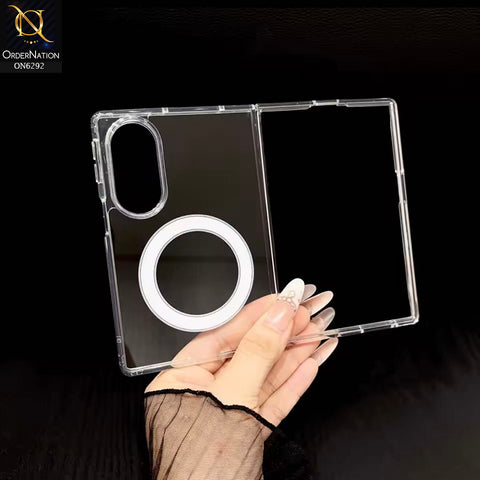 Samsung Galaxy Z Fold 8 Cover - Transparent - New Clear Back Soft Borders MagSafe Case With Camera Bumper Protection