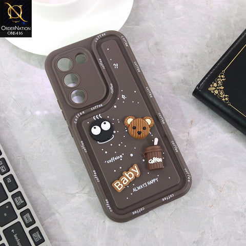 Vivo Y100 4G - Brown - Cute 3D Cartoon Coffee Soft Silicon Case With Camera Protection