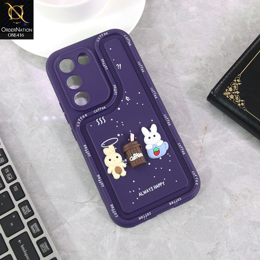 Vivo Y100 4G - purple - Cute 3D Cartoon Coffee Soft Silicon Case With Camera Protection