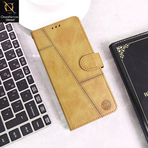 Vivo 60 Lite Cover - Light Brown - Premium Leather Megantic Flip Book Covers With Card Holding Option