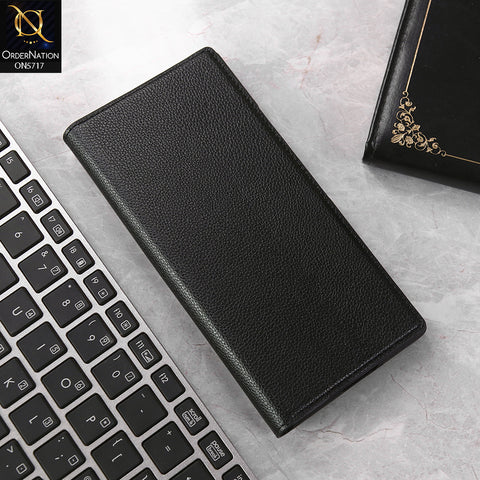 Samsung Galaxy Z Fold 7 Cover - Black - New High Quality Leather Flip Case With Wallet Options And Kick Stand Case Designed by GKK