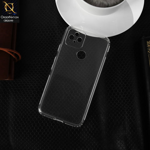 Google Pixel 5 Cover - Transparent - Soft 4D Design Shockproof Silicone Transparent Clear Camera Protection Case