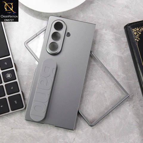 Samsung Galaxy Z Fold 7 Cover - Gray - New Premium Quality Pc Shell Case With Strap For Holding Options Designed By GKK