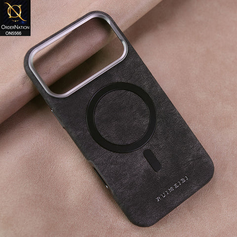 iPhone 17 Pro Max Cover - Black - New Premium RUIMEIBI High Quality Leather Textured  Case With Magsafe Soft Case