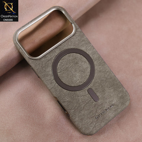 iPhone 17 Pro Max Cover - Gray - New Premium RUIMEIBI High Quality Leather Textured  Case With Magsafe Soft Case