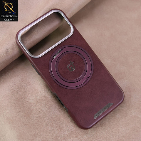 iPhone 17 Pro Max Cover - Red - New Premium RIMBMAX High Quality Leather Textured  Case With KickStand Soft Case