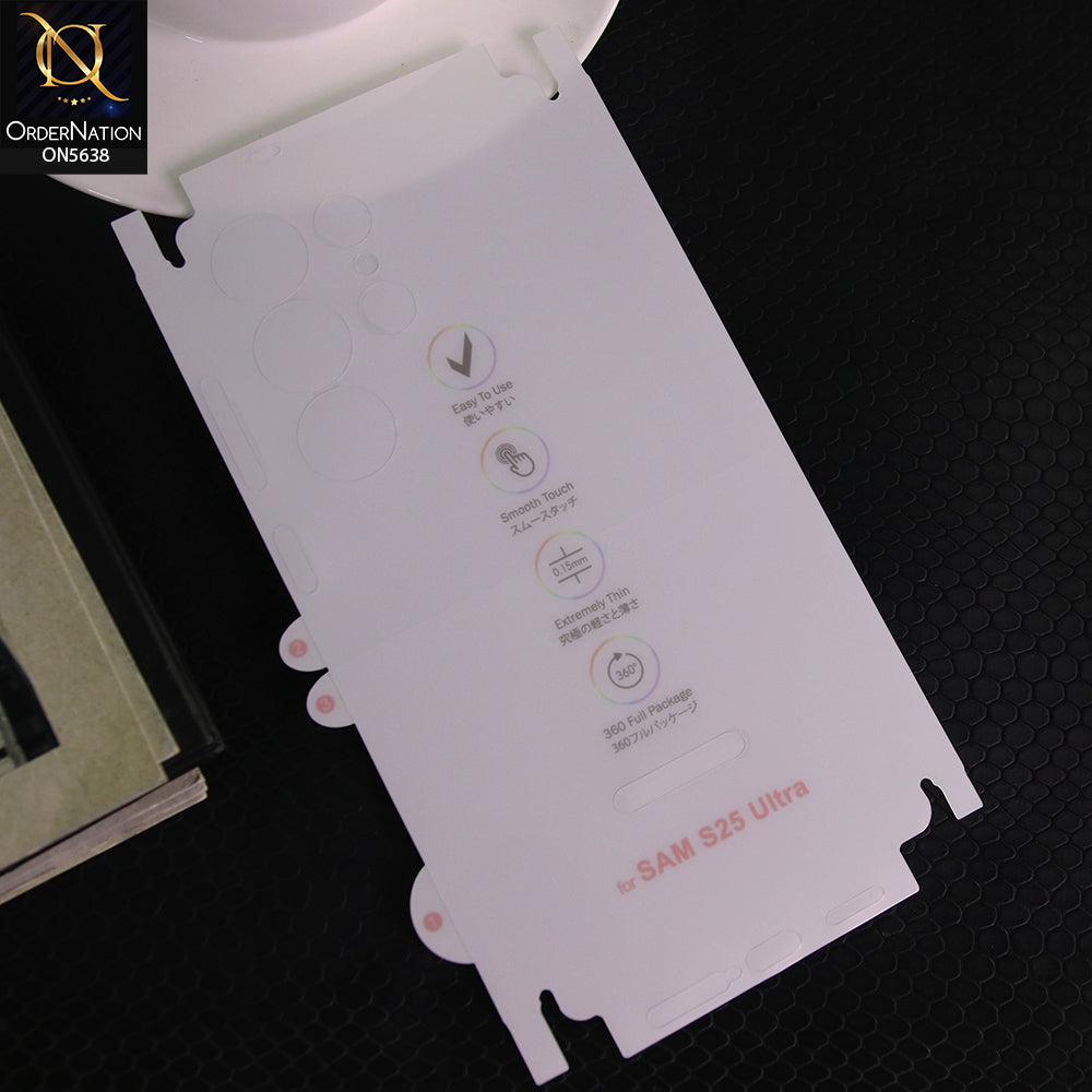 Samsung Galaxy S25 Ultra Sheet - Transparent  Unbreakable Membrane Shiny Film Back Protector Sheet