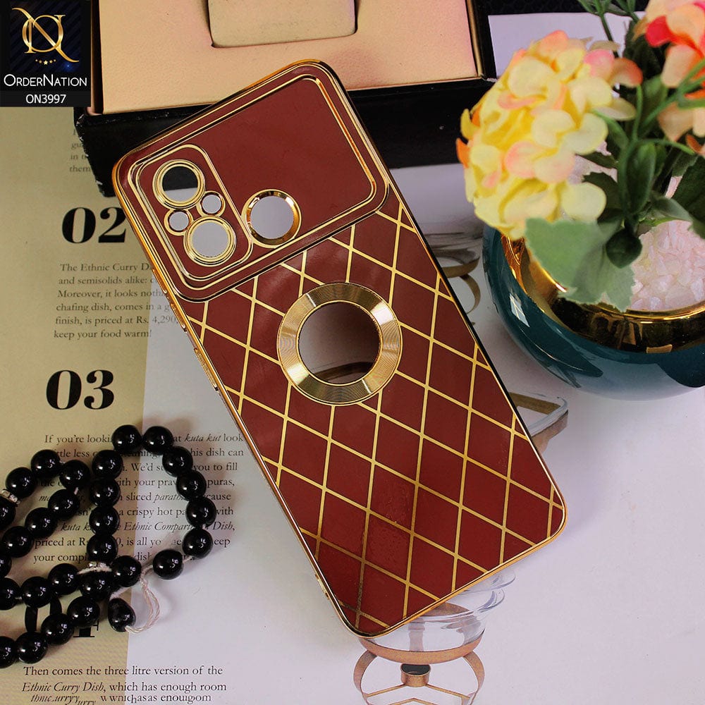 Xiaomi Redmi 12C Cover - Maroon - Shockproof Camera Protector Logo Hole Silicon Case
