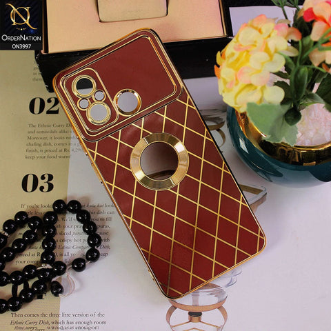 Xiaomi Redmi 12C Cover - Maroon - Shockproof Camera Protector Logo Hole Silicon Case