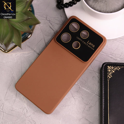 Infinix Note 30 Pro - Brown - Glass Lense Ultra Camera Protection Soft Silicon Case