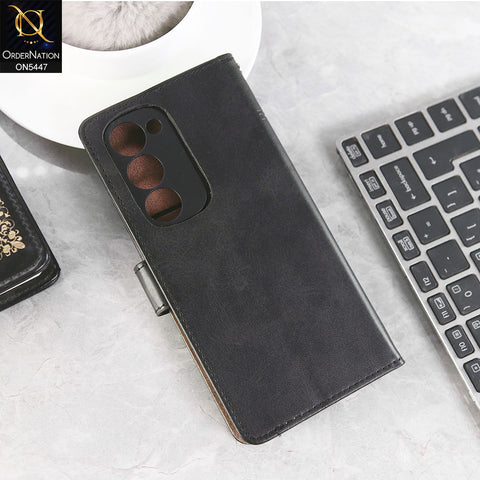 Tecno Spark 40 Pro Plus Cover - Black -  Premium Leather Megantic Flip Book Covers With Card Holding Option