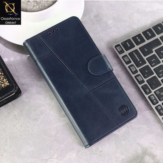 Vivo V60 Lite 5G Cover - Blue -  Premium Leather Megantic Flip Book Covers With Card Holding Option