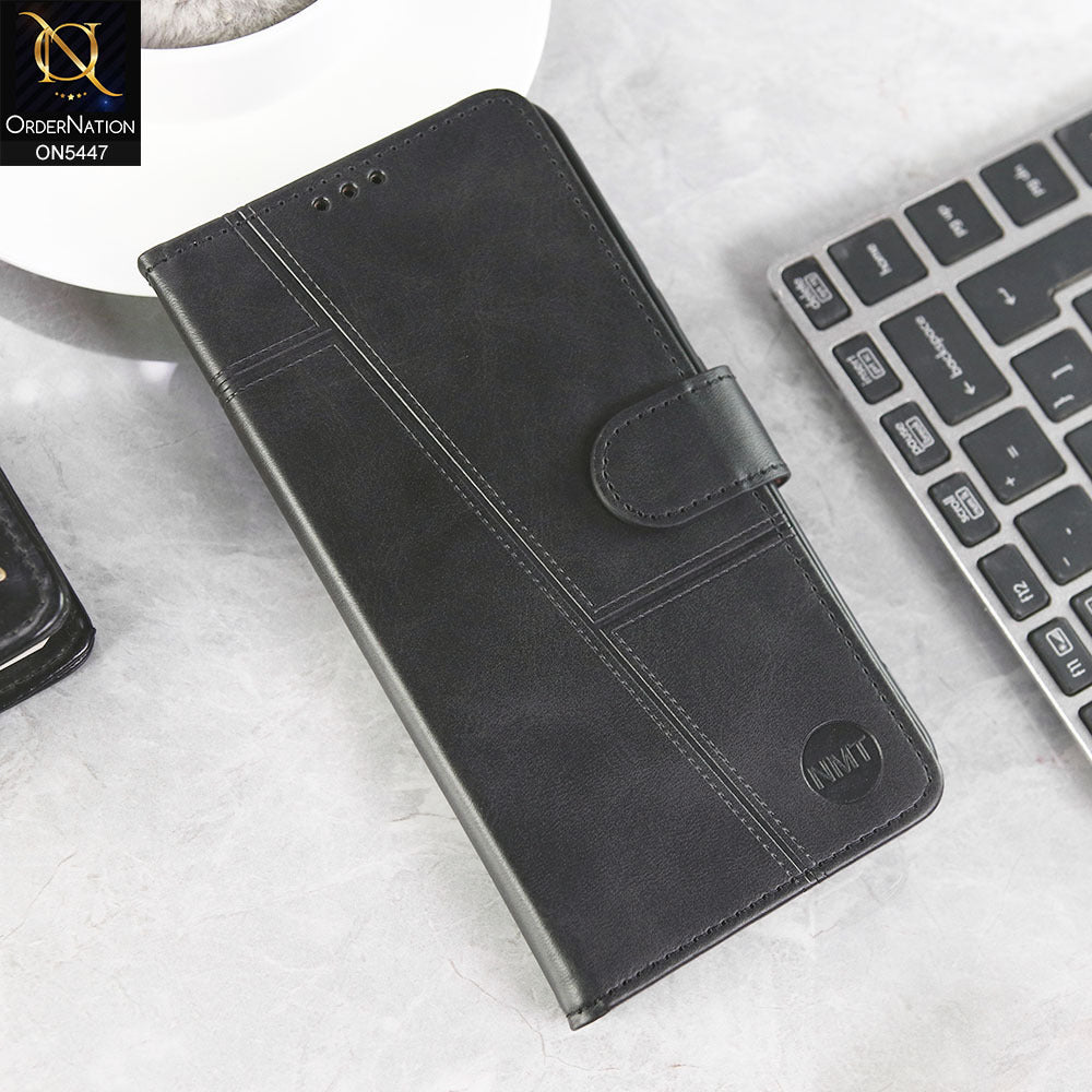Xiaomi Redmi 13 Cover - Black -  Premium Leather Megantic Flip Book Covers With Card Holding Option