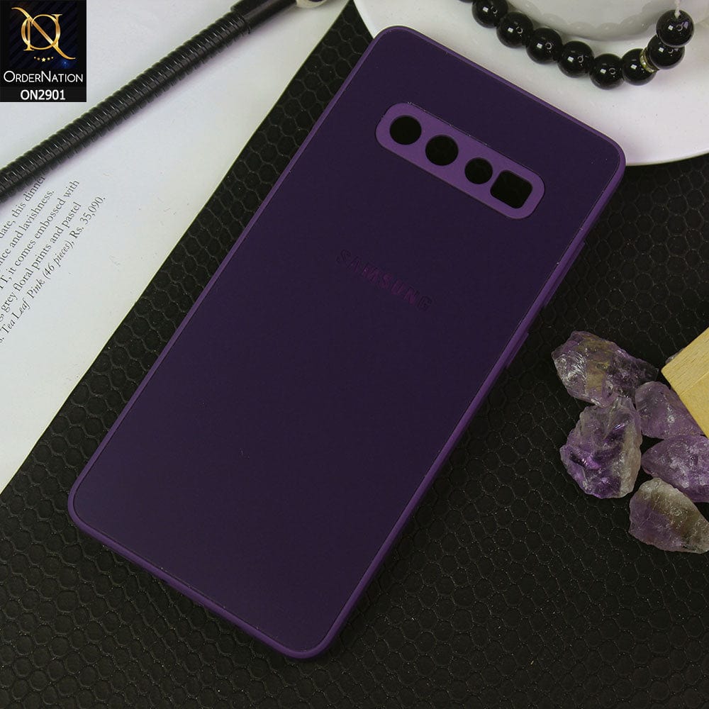 Samsung Galaxy S10 Plus Cover - Deep Purple - New Glossy Shine Soft Borders Camera Protection Back Case