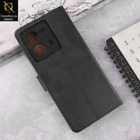 OnePlus 10 Pro Cover - Black -  Premium Leather Megantic Flip Book Covers With Card Holding Option