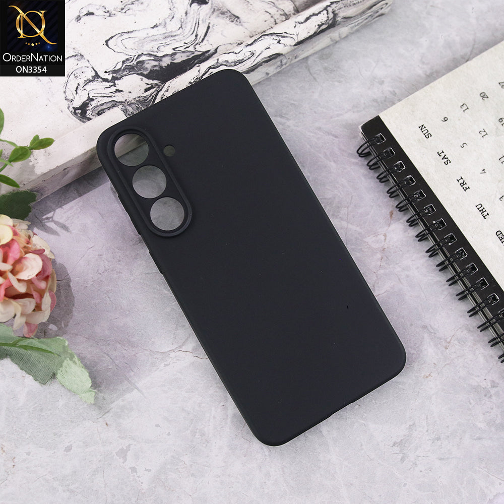 Samsung Galaxy S25 Fe Cover - Black - EOURO Shock Resistant Soft Silicone Camera Protection Case