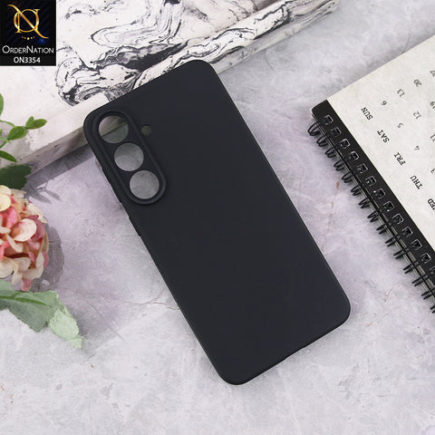 Samsung Galaxy S25 Fe Cover - Black - EOURO Shock Resistant Soft Silicone Camera Protection Case
