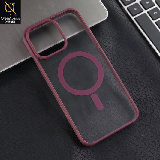 iPhone 16 Pro Max - Purple -  New Clear Transparent Back Magnetic Magsafe Candy Color Soft Borders Case