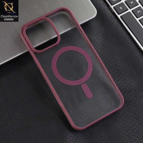 iPhone 16 Pro Max - Purple -  New Clear Transparent Back Magnetic Magsafe Candy Color Soft Borders Case