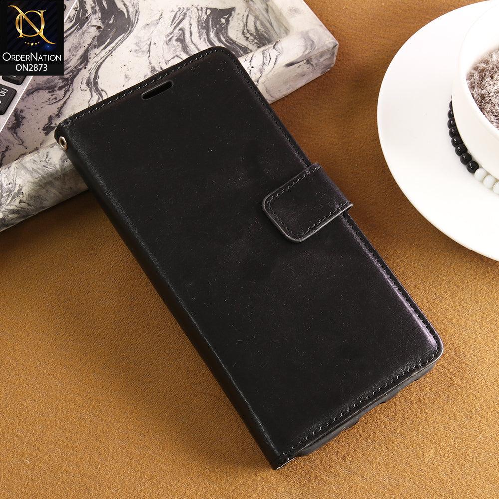 Samsung Galaxy A52 Cover - Black - Shockproof Leather Magnetic Kickstand Wallet Flipbook With Card Holder Slots Case