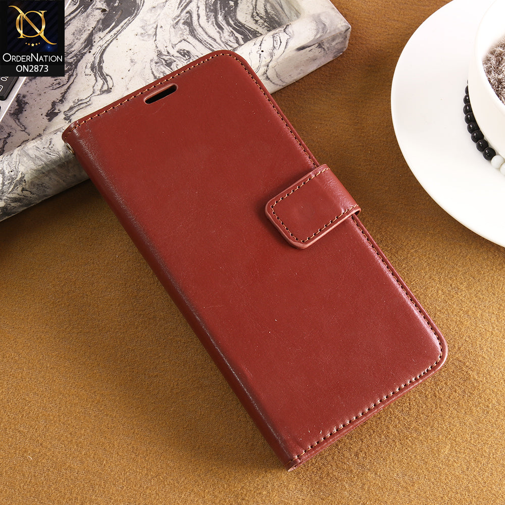 Samsung Galaxy Note 10 Lite Cover - Brown - Shockproof Leather Magnetic Kickstand Wallet Flipbook With Card Holder Slots Case