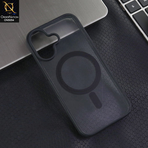 iPhone 17  - Black -  New Clear Transparent Back Magnetic Magsafe Candy Color Soft Borders Case