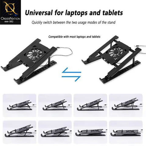 N6 Adjustable Foldable Laptop and Tablet Cooling Fan with High Wind Power and Low Noise Premium Design