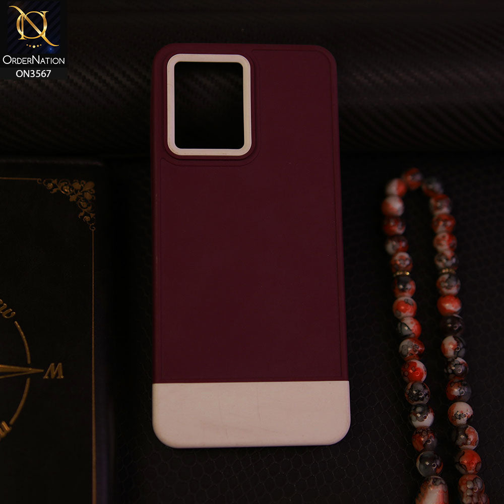 Oppo F21 Pro 4G - Burgundy - Camera Electroplated Soft Silicone Case - B Pair