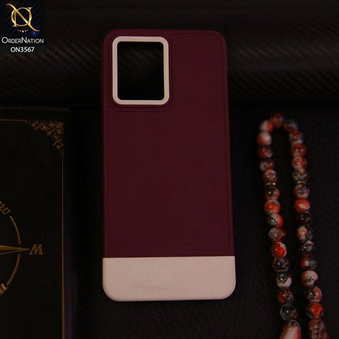 Oppo F21 Pro 4G - Burgundy - Camera Electroplated Soft Silicone Case - B Pair