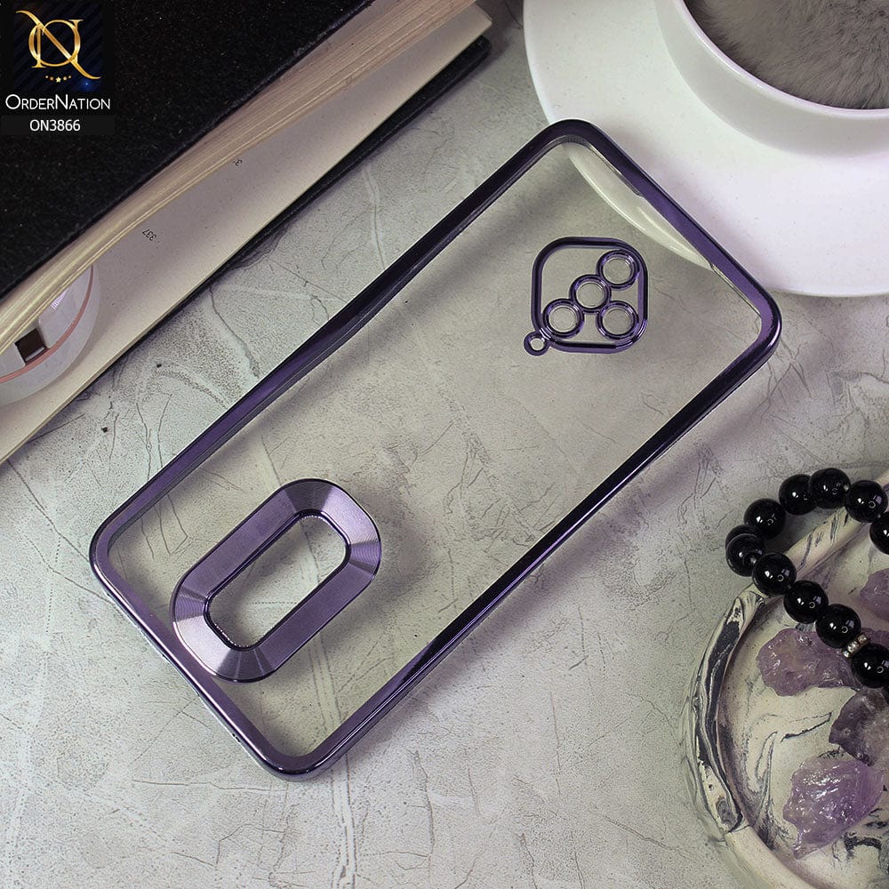 Vivo S1 Pro Cover - Purple - Electroplating Borders Chrome Logo Hole Soft Silicone Camera Bumper Case