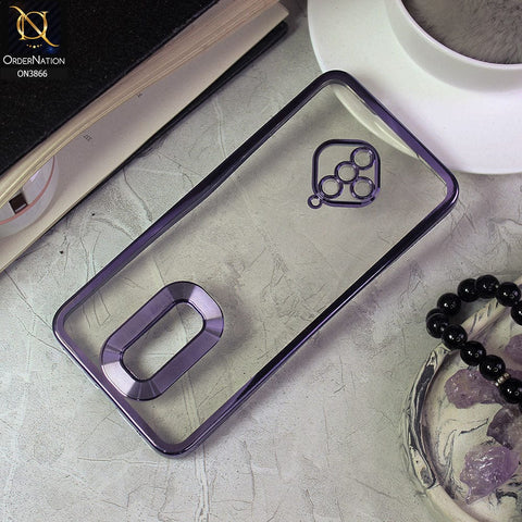 Vivo S1 Pro Cover - Purple - Electroplating Borders Chrome Logo Hole Soft Silicone Camera Bumper Case