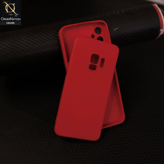 Samsung Galaxy S9 Cover - Dark Red - ONation Silica Gel Series - HQ Liquid Silicone Elegant Colors Camera Protection Soft Case