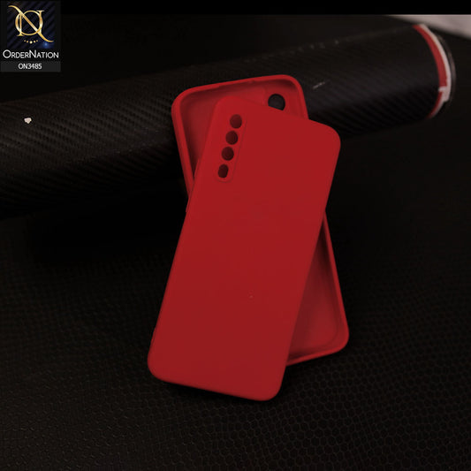 Samsung Galaxy A50 Cover - Dark Red - ONation Silica Gel Series - HQ Liquid Silicone Elegant Colors Camera Protection Soft Case